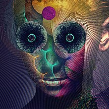 capa do álbum 'the insulated world'; a imagem mostra um rosto humanoide cheio de formas e cores diferentes
